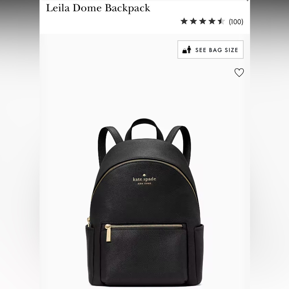 NWT Kate Spade Leila Dome Black Backpack